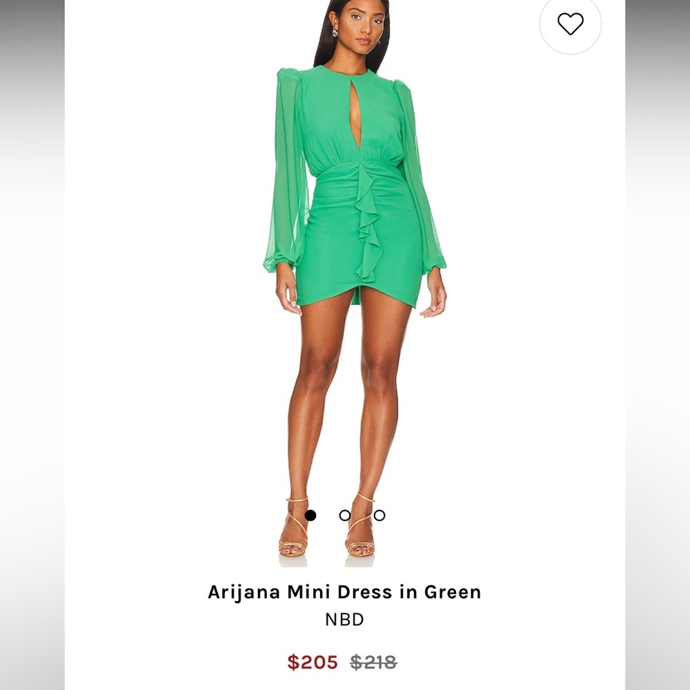 Revolve NBD Arijana Mini Designer Dress in Green - Size Small